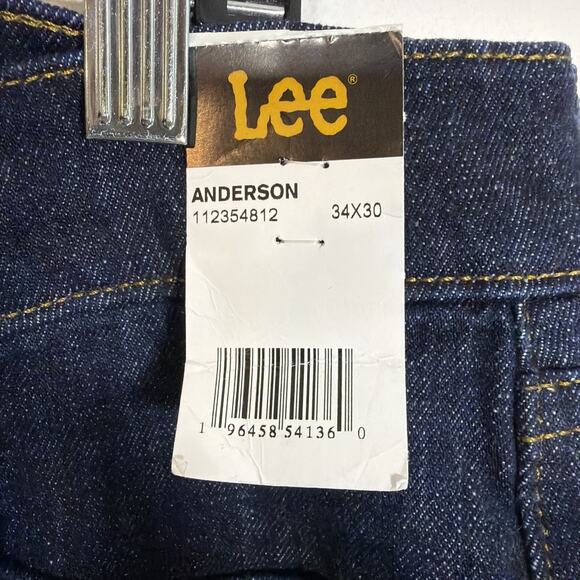 Lee Denim Jean Anderson Slim Fit Straight Leg 34 x 30 NWT Dark Wash - Picture 5 of 9